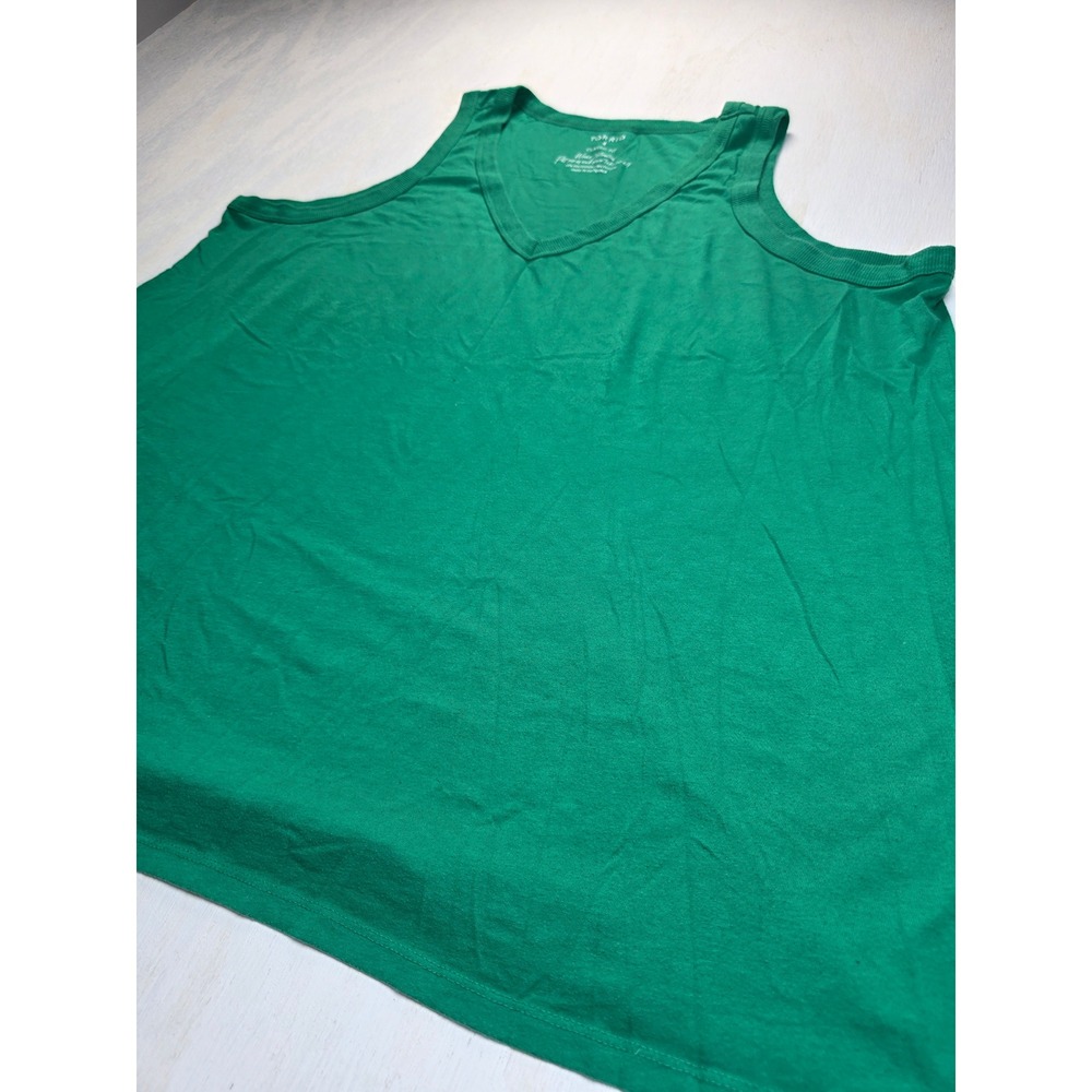 Torrid Classic Fit Green V-Neck Tank Top Sleeveless Plus Size 4 Minimalist Boho